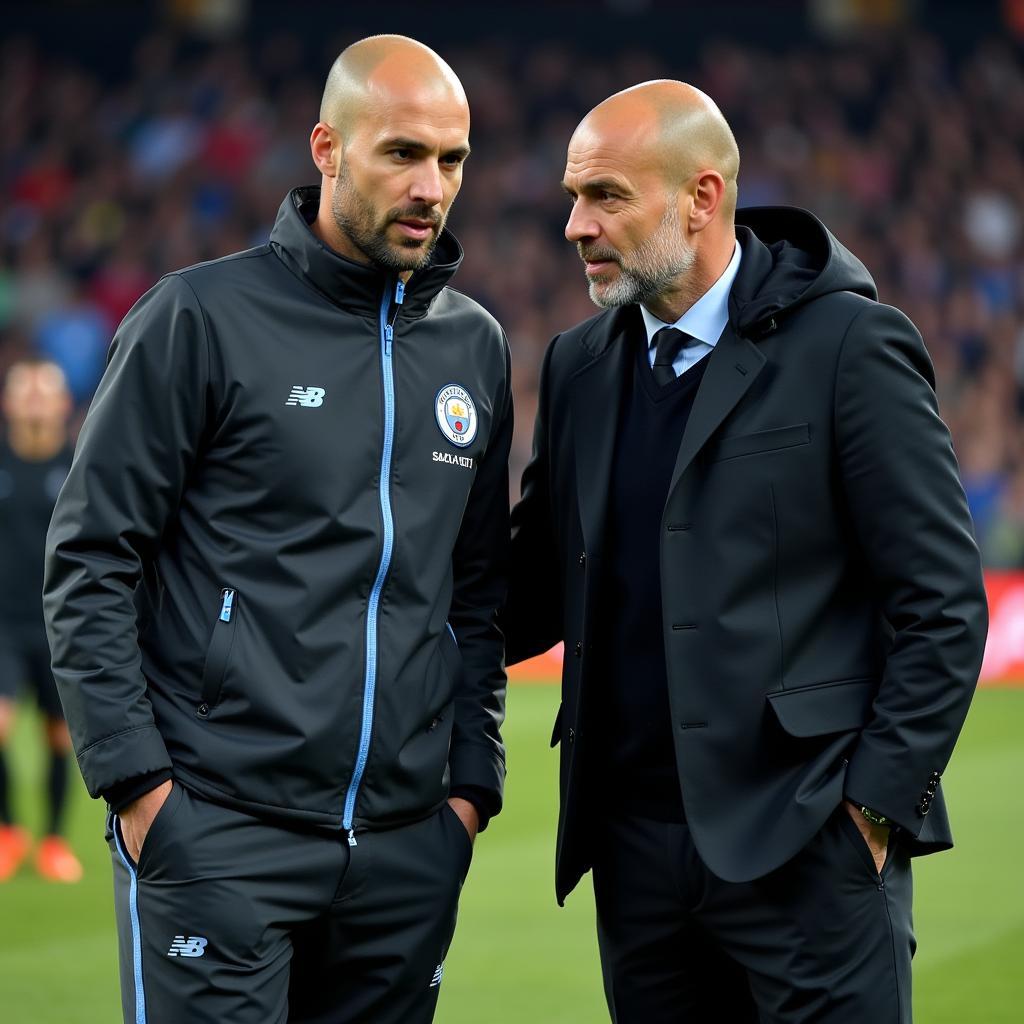 Haaland and Guardiola at Manchester City