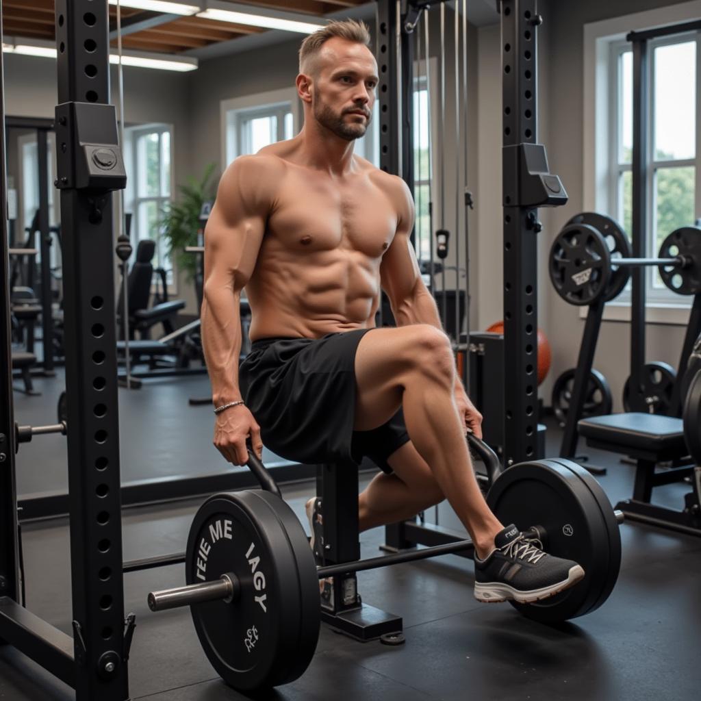 Haaland training in the gym