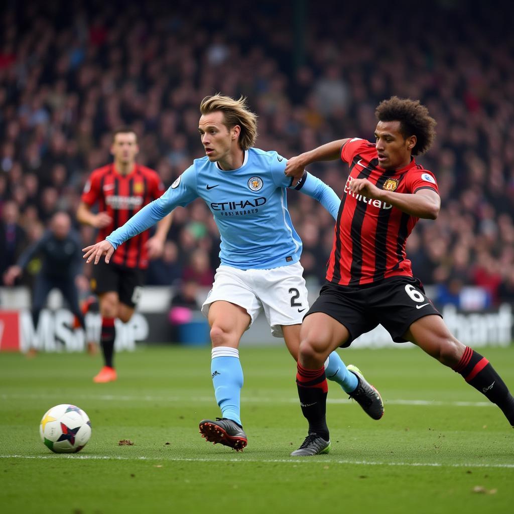 Erling Haaland scoring a hat trick for Manchester City