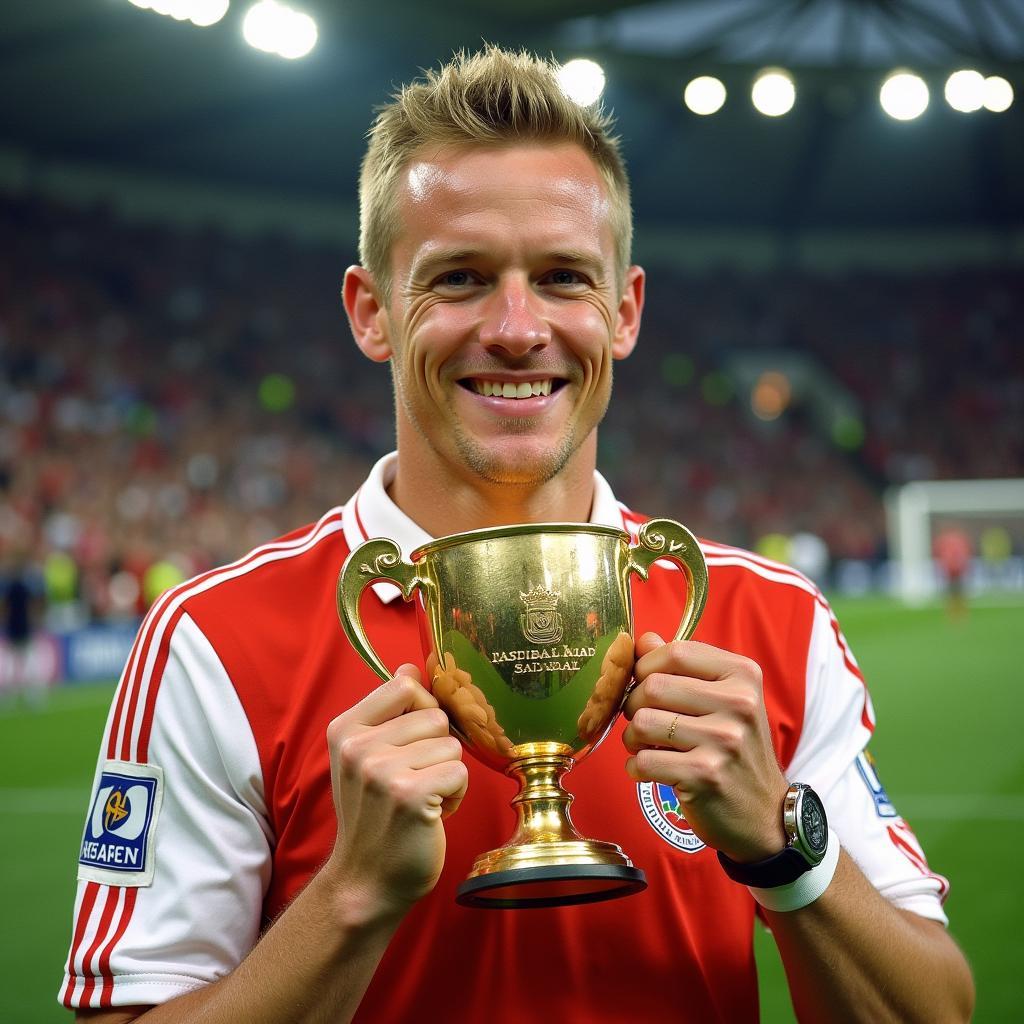 Erling Haaland holding the Golden Boot