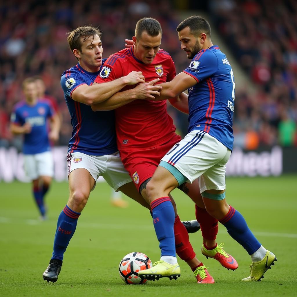 Erling Haaland Holding up the Ball against Defenders