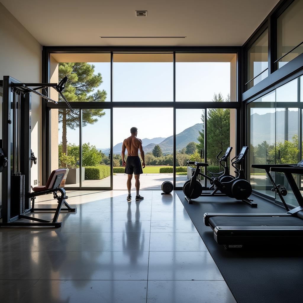 Haaland's private gym in his Marbella villa