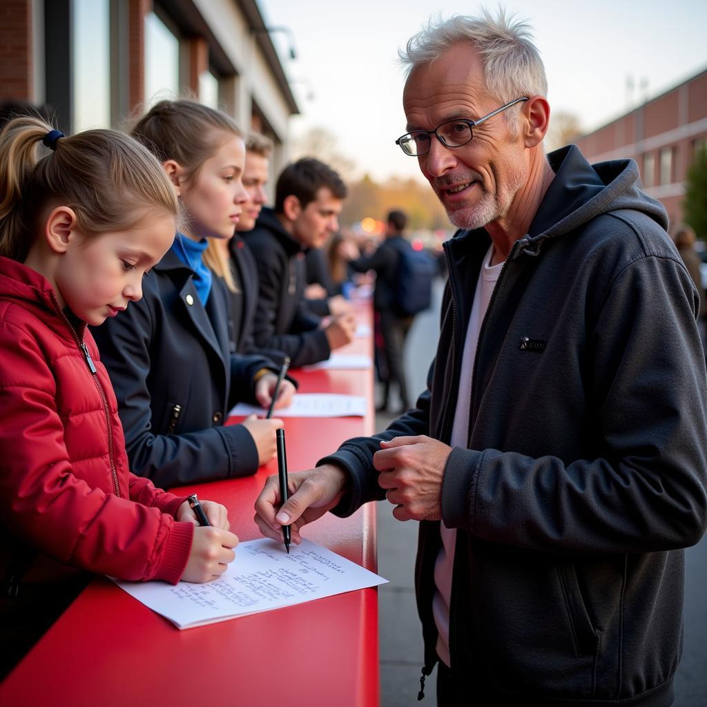 Haaland interacting with fans