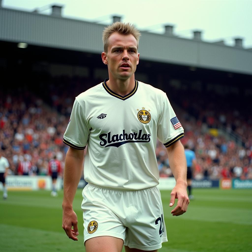 Erling Haaland in a Leeds United kit