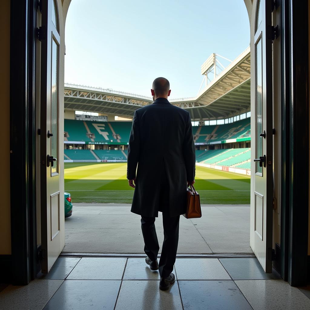 Haaland entering the stadium in Lisbon