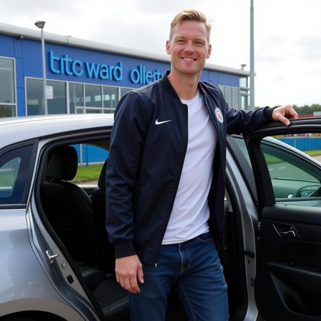 Haaland Arriving at Manchester City's Training Ground