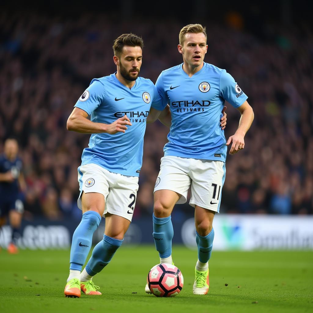 Haaland Providing an Assist for Man City