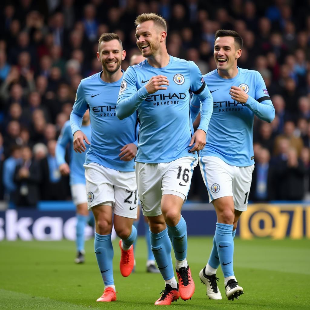 Erling Haaland Celebrating a Goal for Manchester City