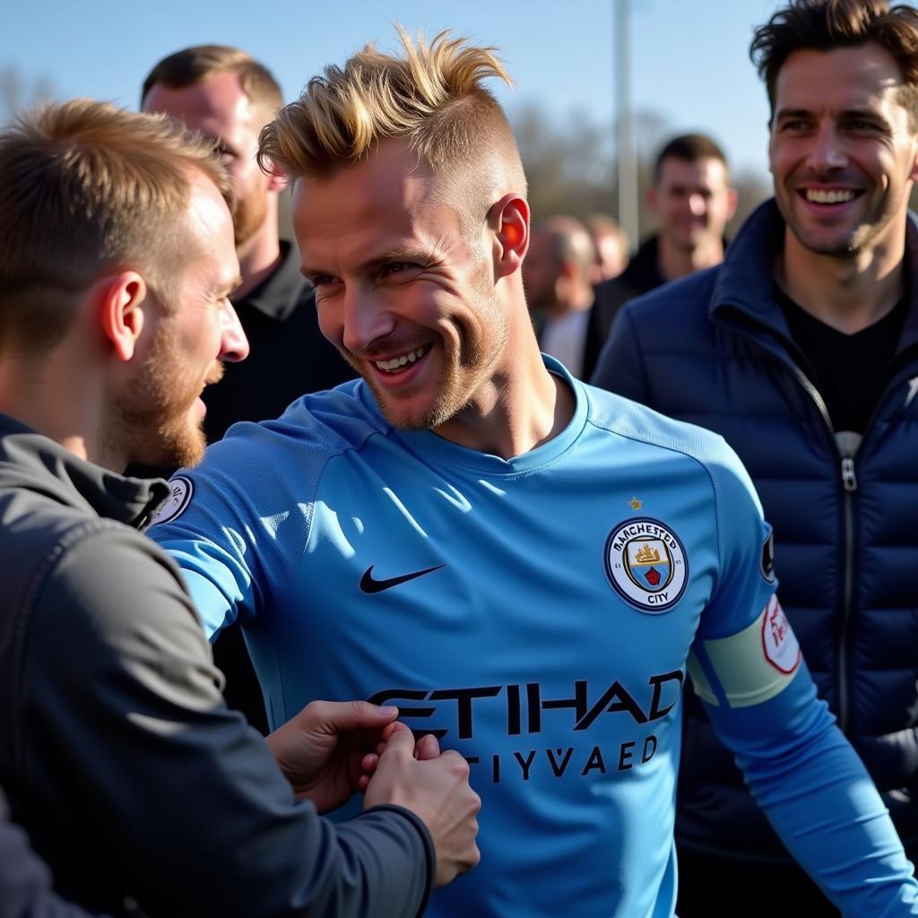 Erling Haaland Interacting with Manchester City Fans