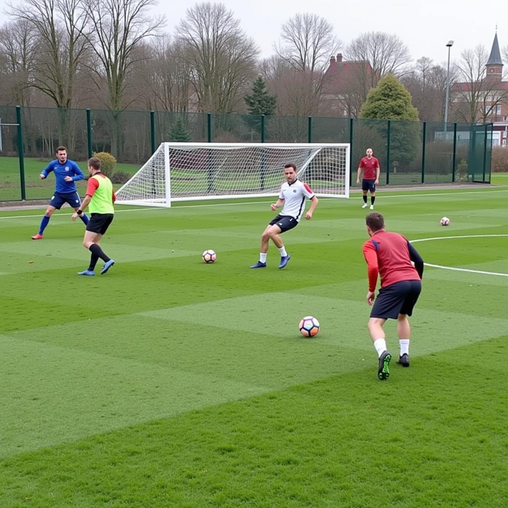 Haaland practicing finishing drills at the City Football Academy