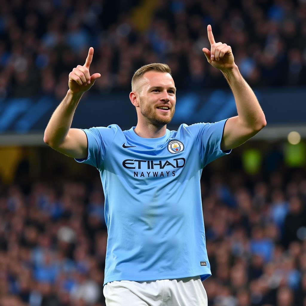 Erling Haaland in his Man City Home Kit