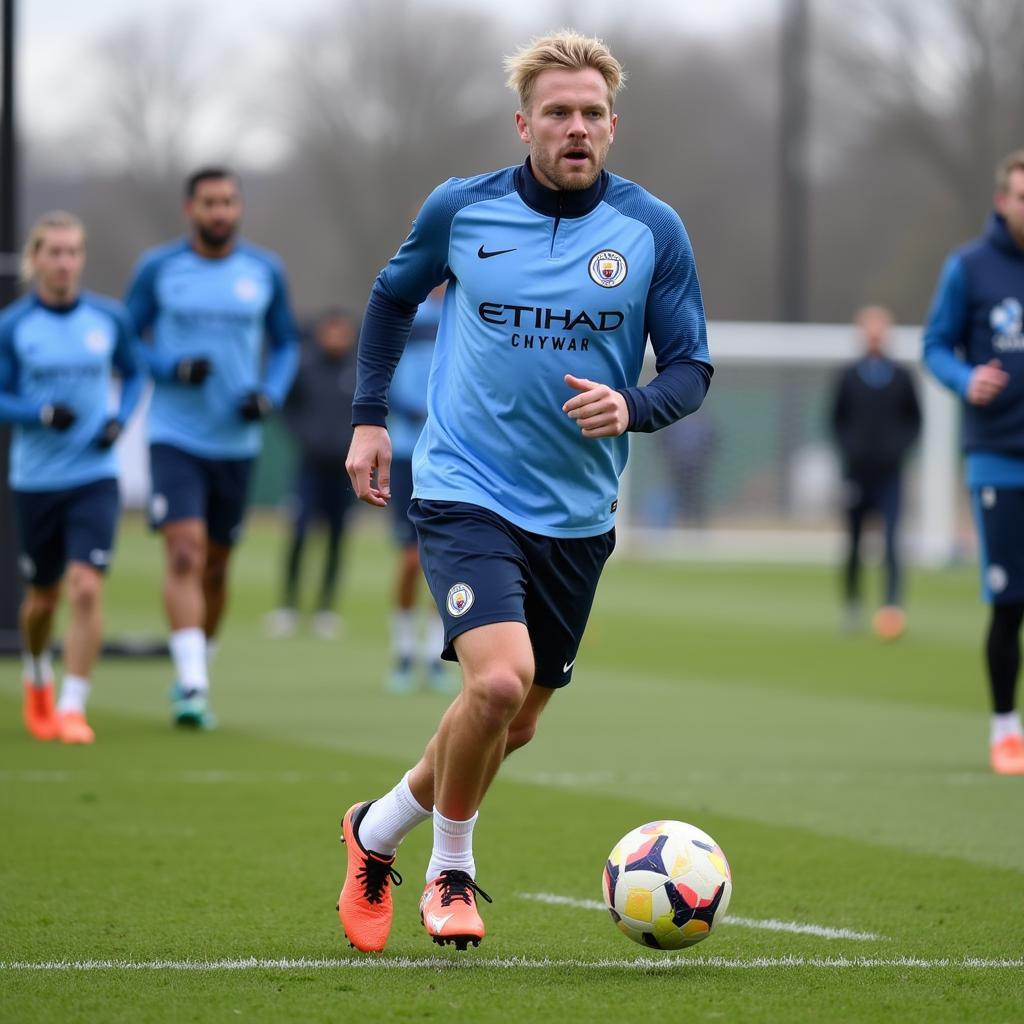 Haaland in Man City Training Kit