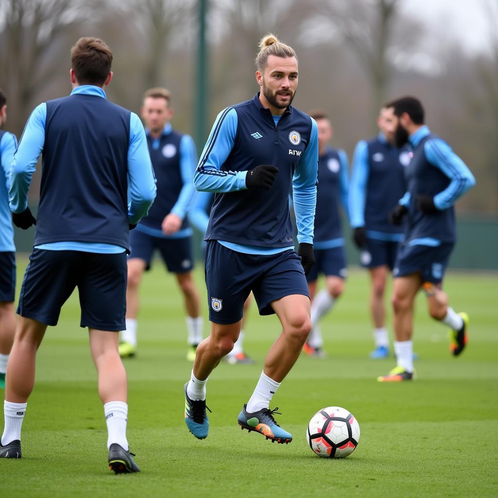 Haaland training with Manchester City