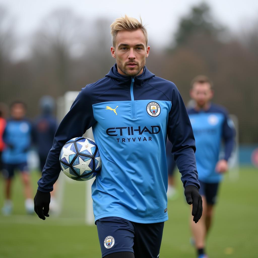 Haaland training with Manchester City