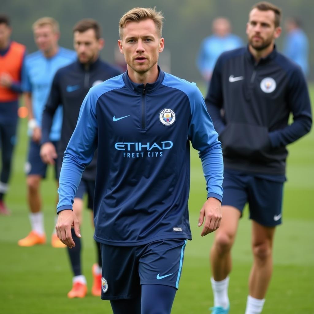 Haaland in a Man City Training Session in 2022