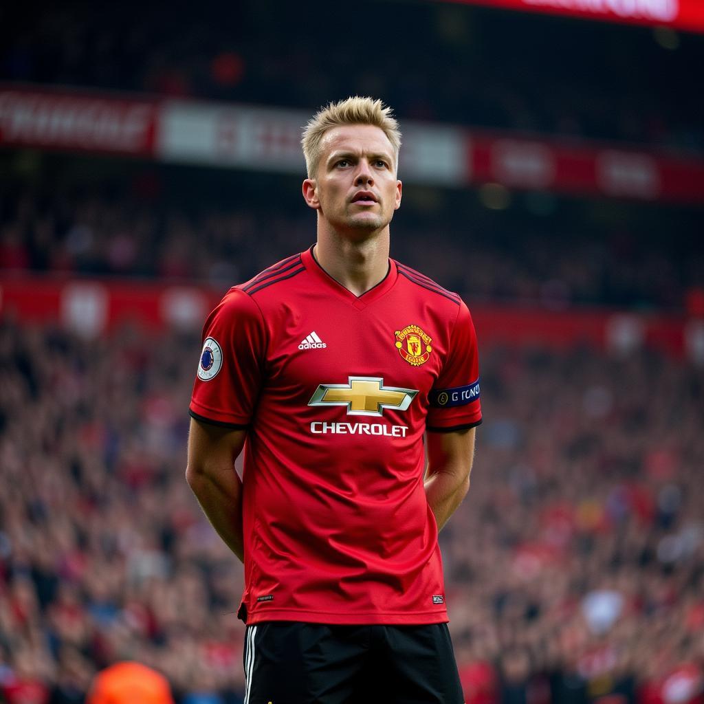 Haaland in a Man Utd Kit at Old Trafford