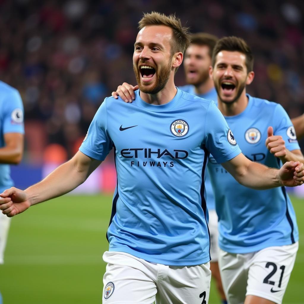 Haaland Celebrating a Goal for Manchester City