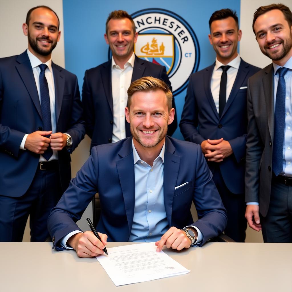 Erling Haaland Signing his Manchester City Contract