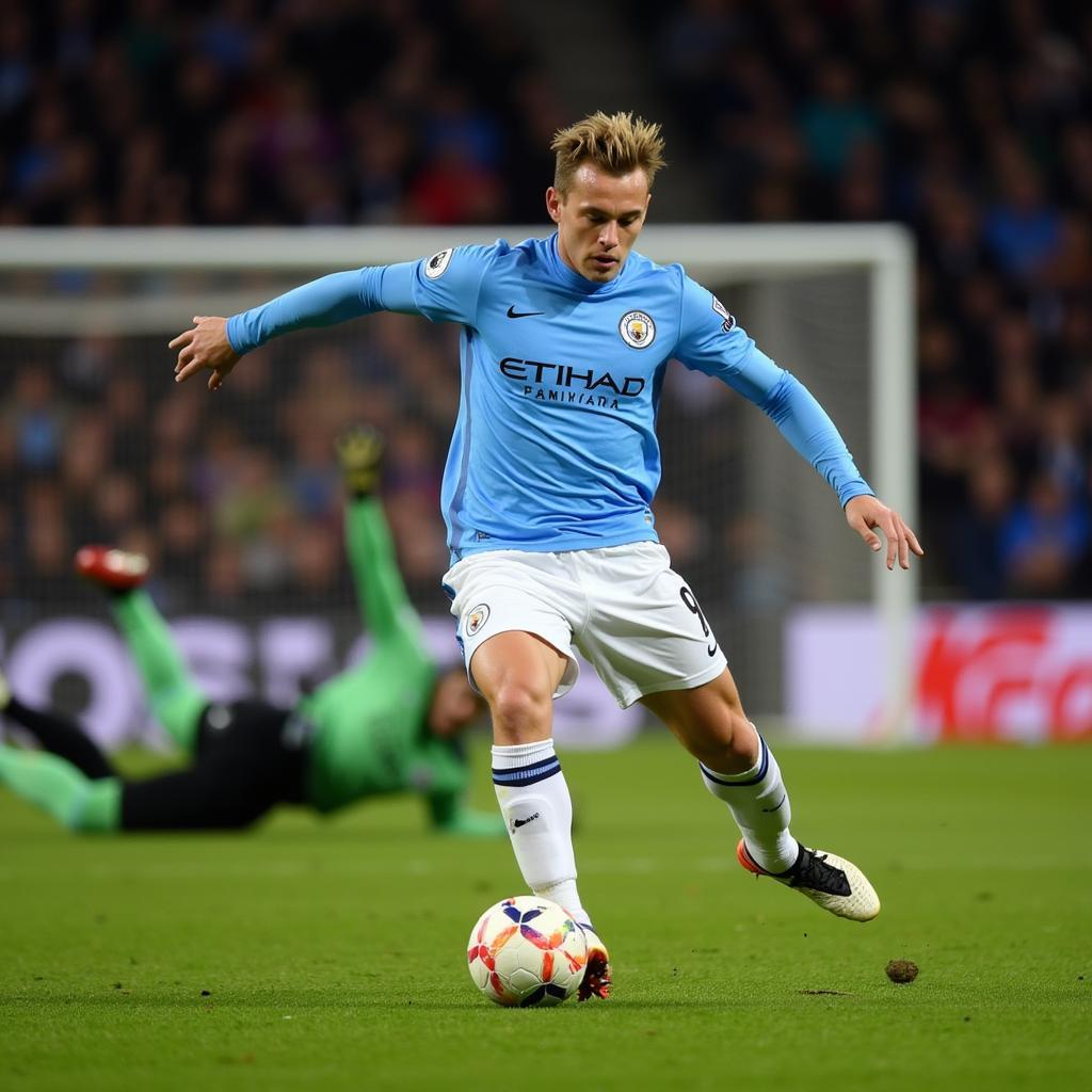 Erling Haaland scores for Manchester City