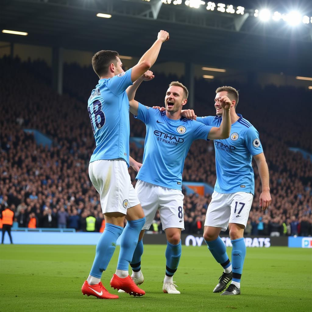 Erling Haaland scoring for Manchester City