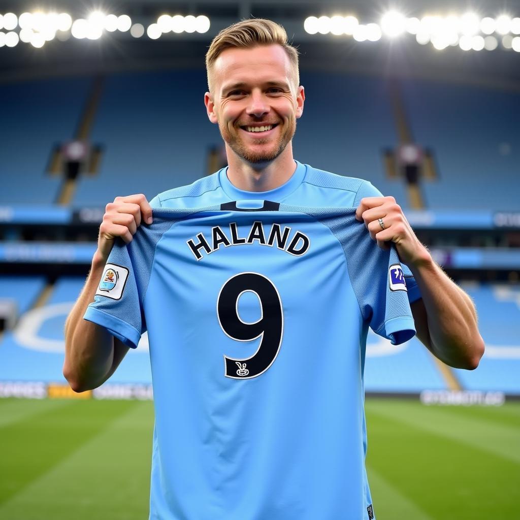 Haaland in Manchester City Kit