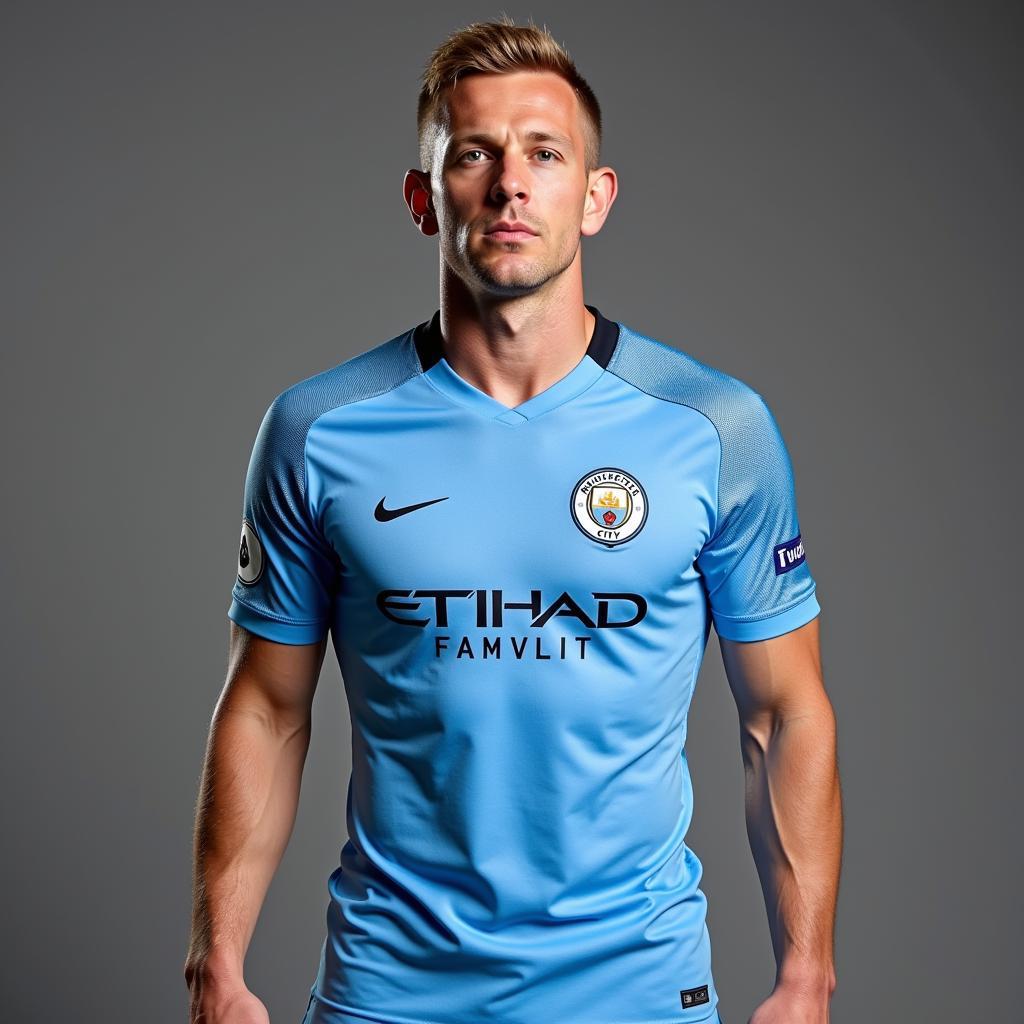 Erling Haaland in Manchester City kit