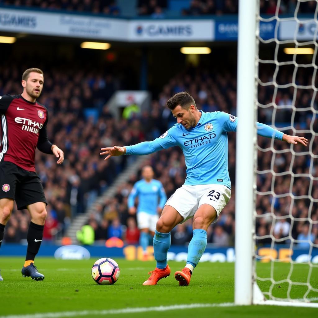 Haaland scores a crucial goal for Manchester City in a Premier League match