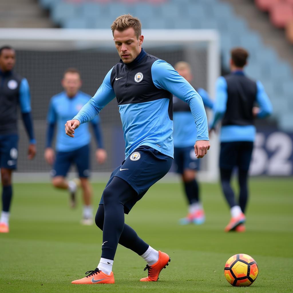 Erling Haaland training with Manchester City