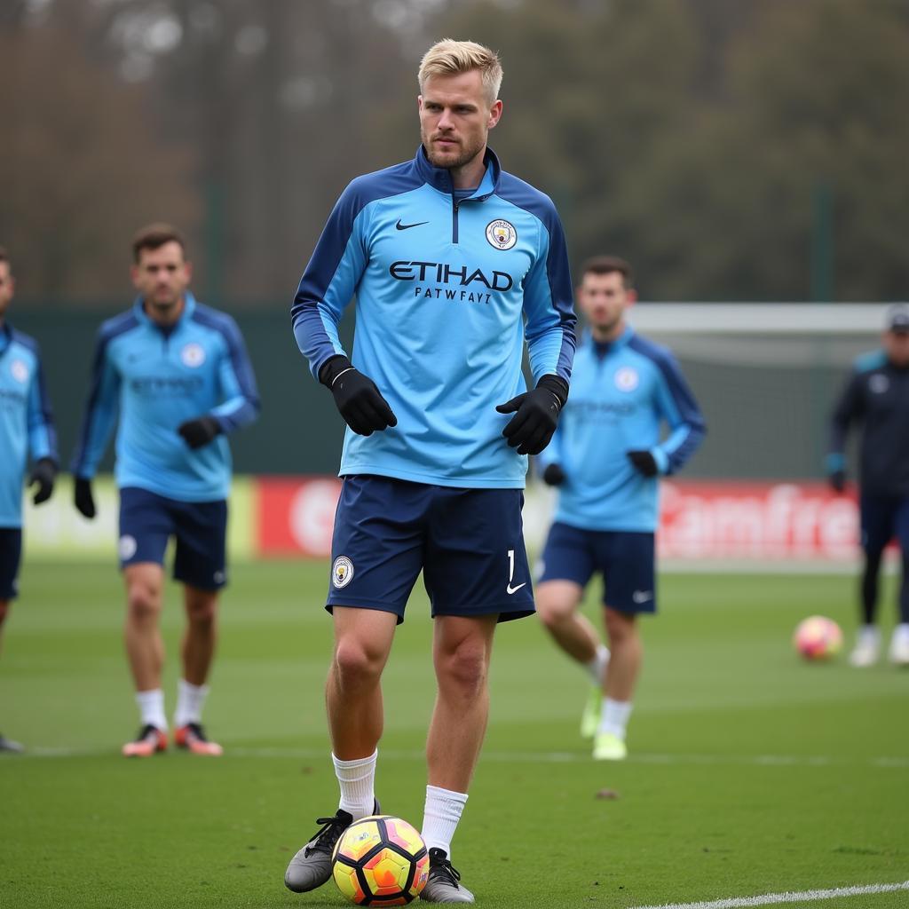 Erling Haaland training with Manchester City