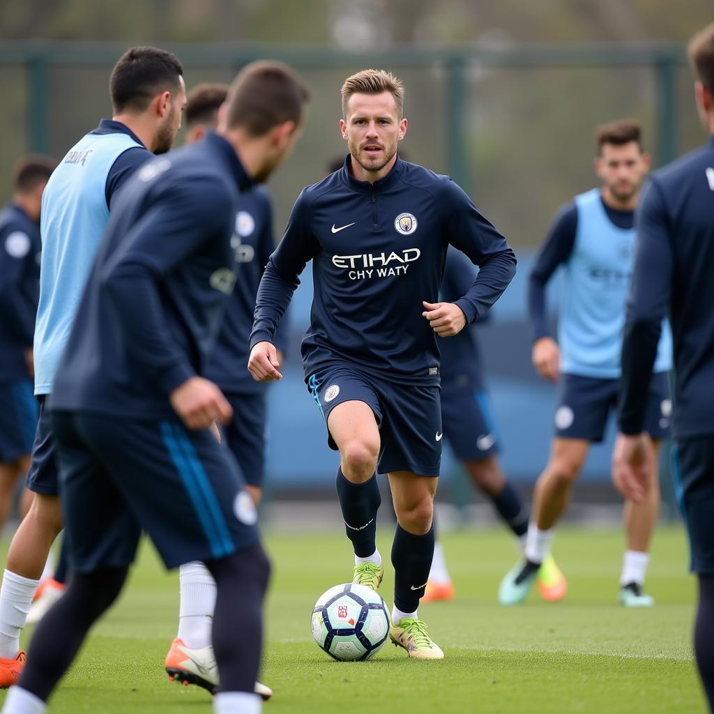 Haaland training with Manchester City