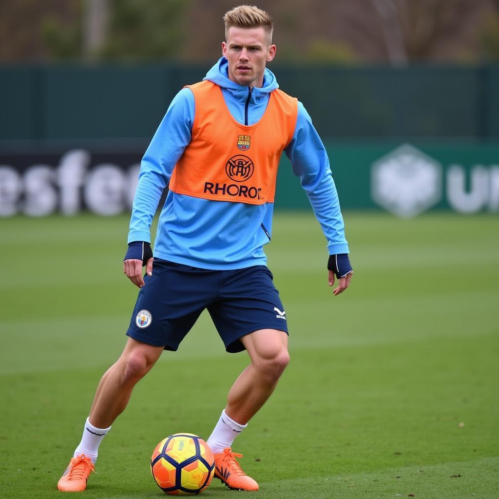 Haaland training with Manchester City