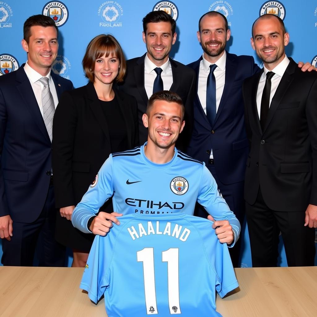 Haaland's Manchester City Transfer Announcement Image