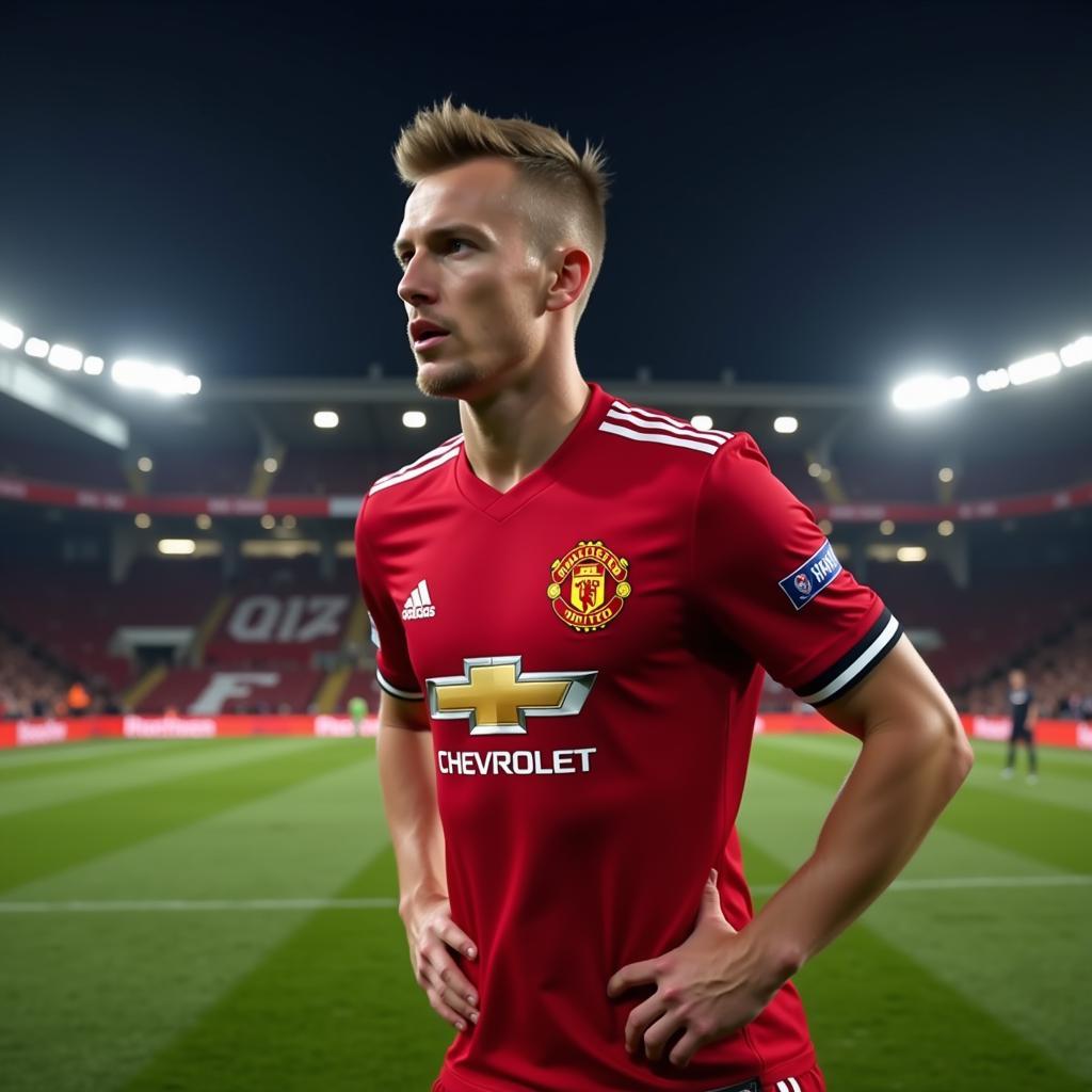 Haaland in a Manchester United Jersey