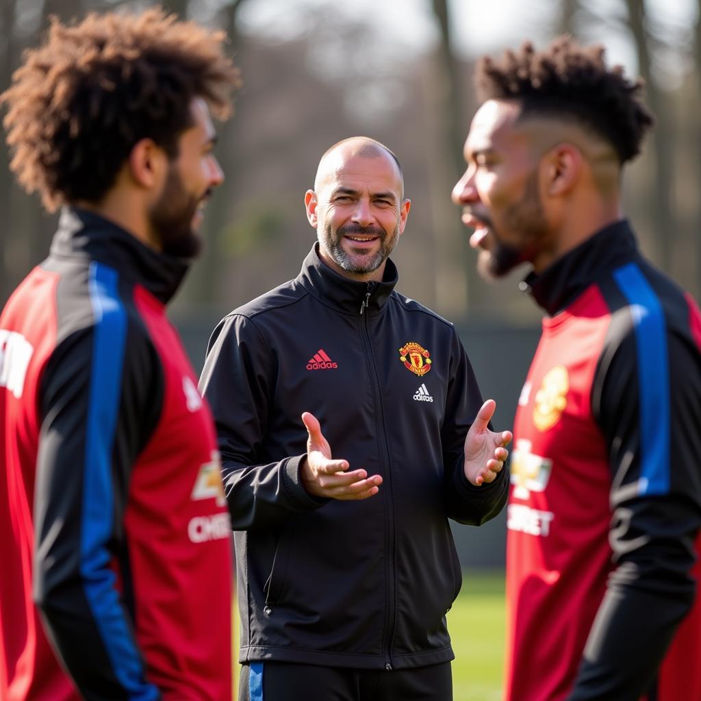 Haaland Interacting with Manchester United Players