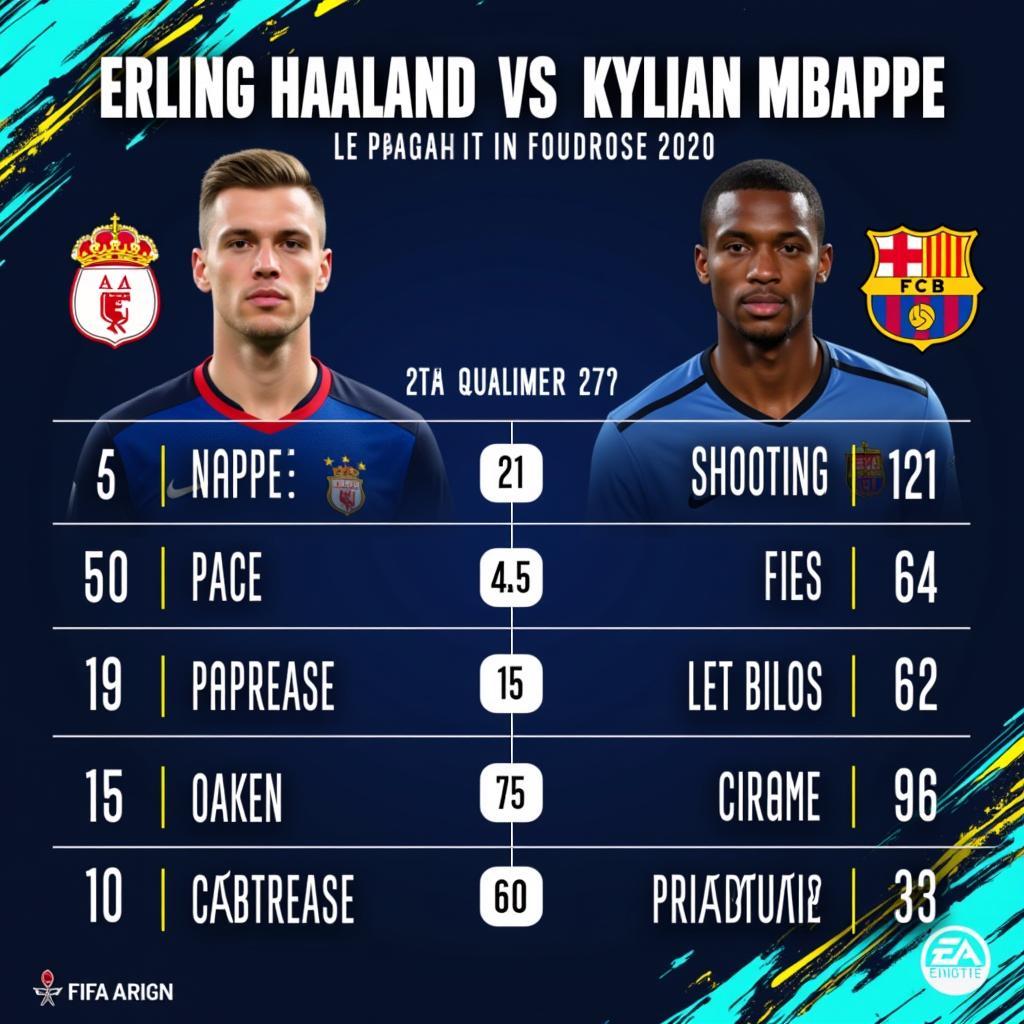 Haaland and Mbappe FIFA 21 Stats Comparison