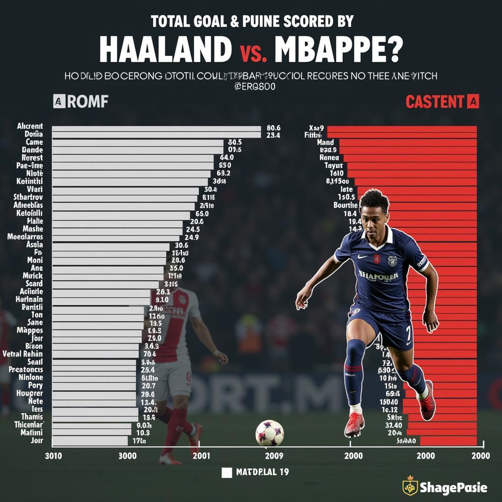 Haaland and Mbappe Goals Comparison