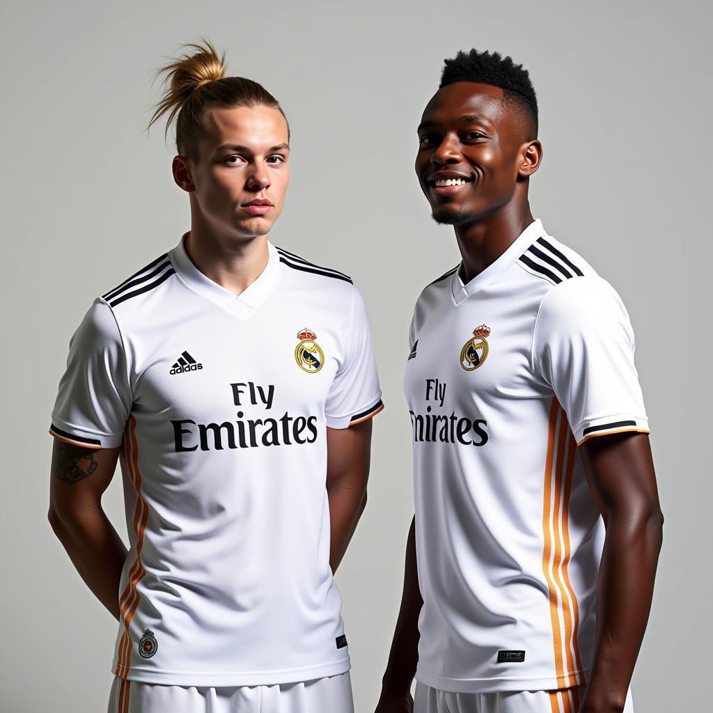 Haaland and Mbappe in Real Madrid Jersey