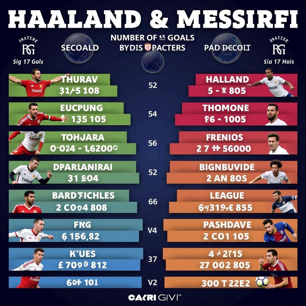 Haaland and Messi Goals Comparison