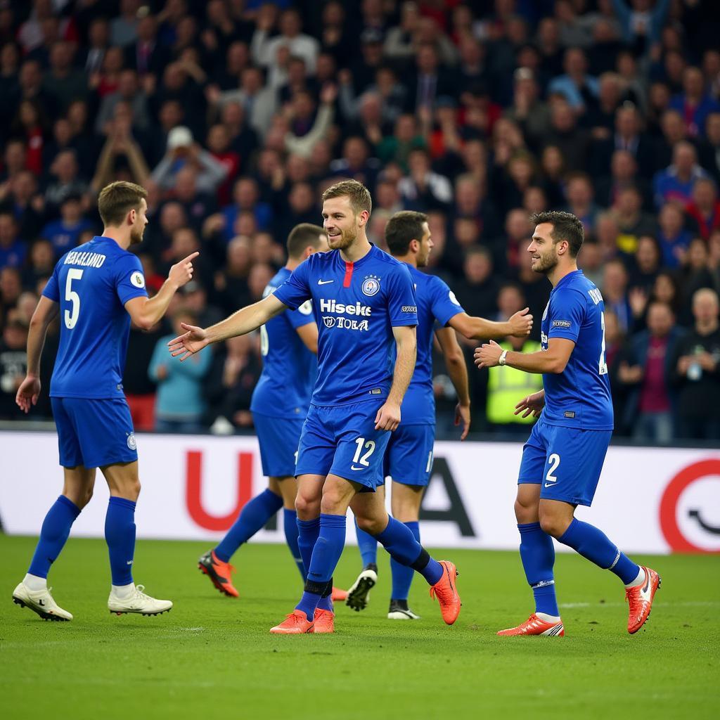 Haaland celebrating a goal for Molde FK