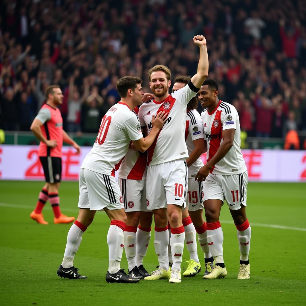 Haaland celebrating a goal against Mönchengladbach