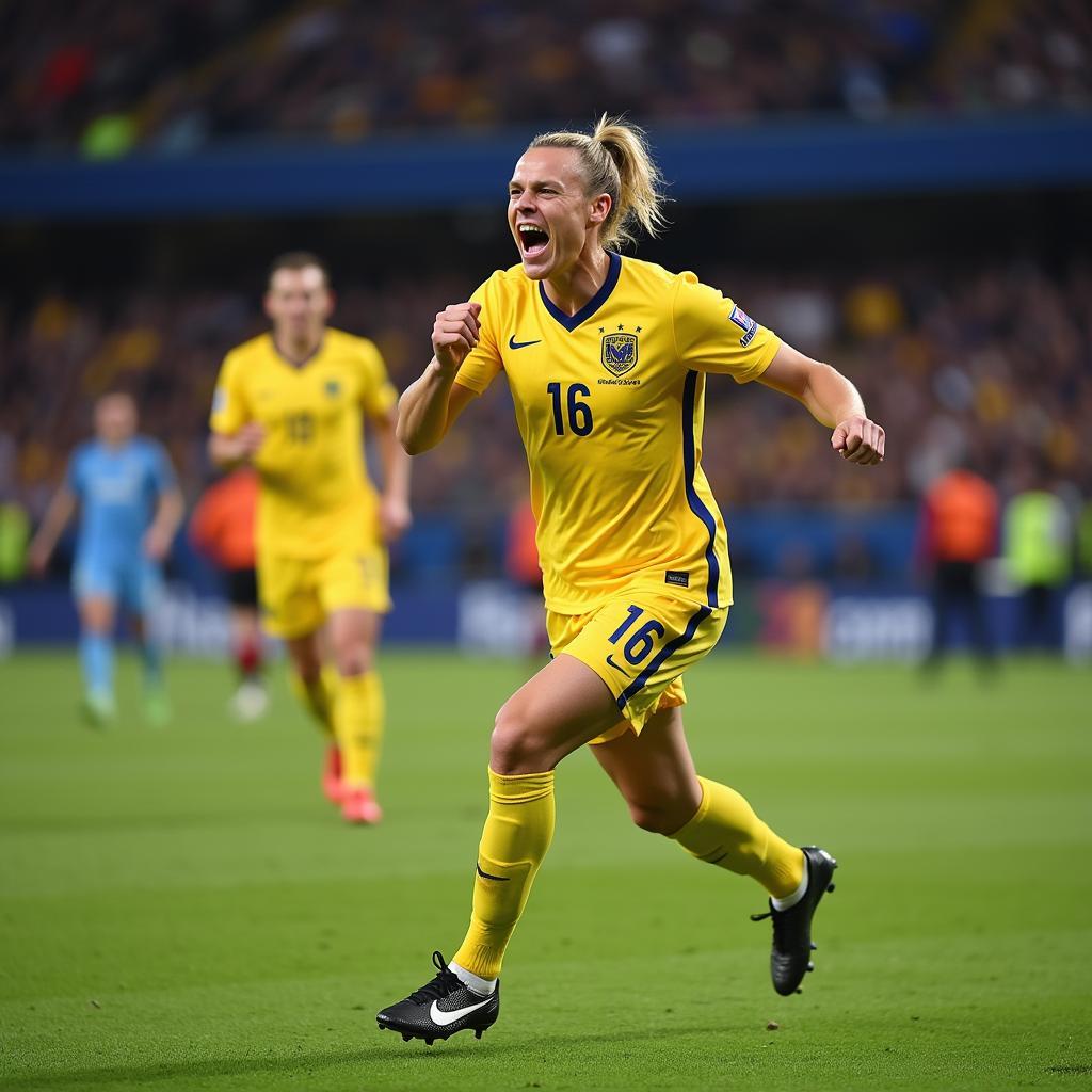 Haaland Celebrates a Goal in his Nike Boots