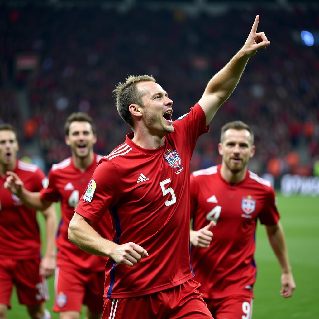 Haaland Celebrating a Goal for Norway