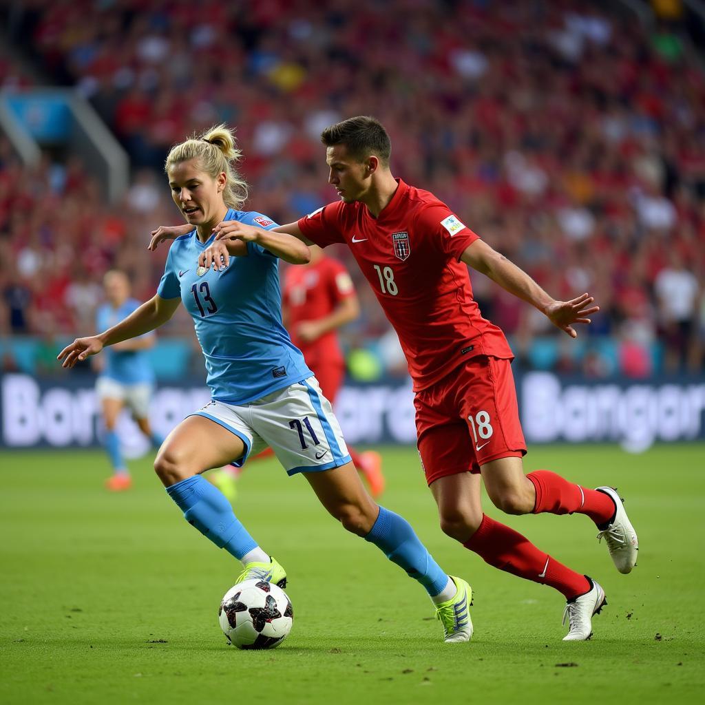 Haaland in action during the Norway vs. Georgia match