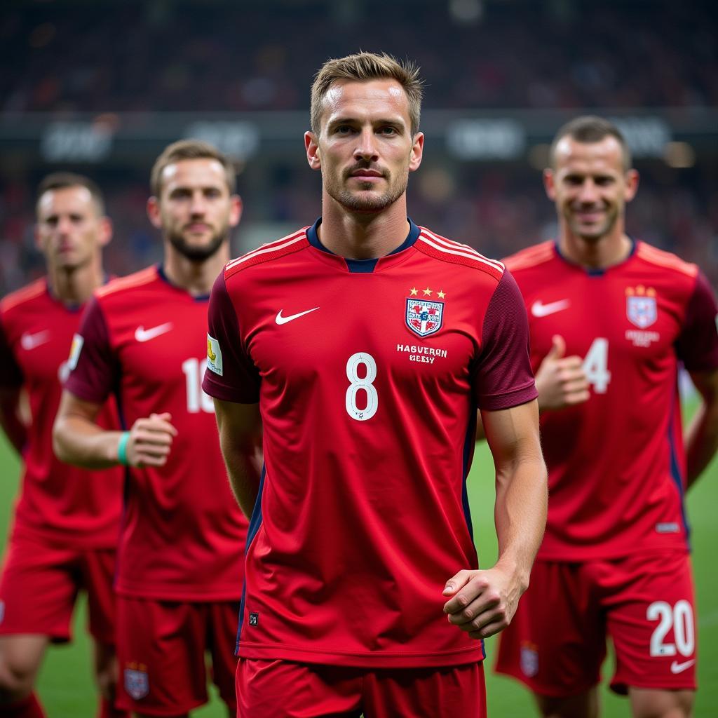 Haaland with his Norway teammates