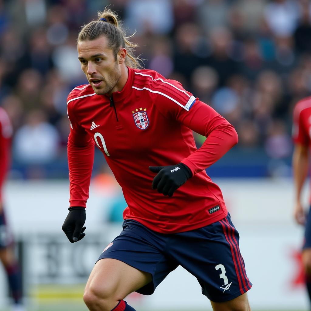 Haaland training with the Norwegian national team