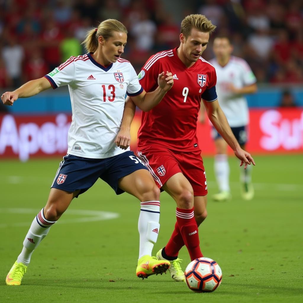 Haaland in action during a World Cup qualifier for Norway