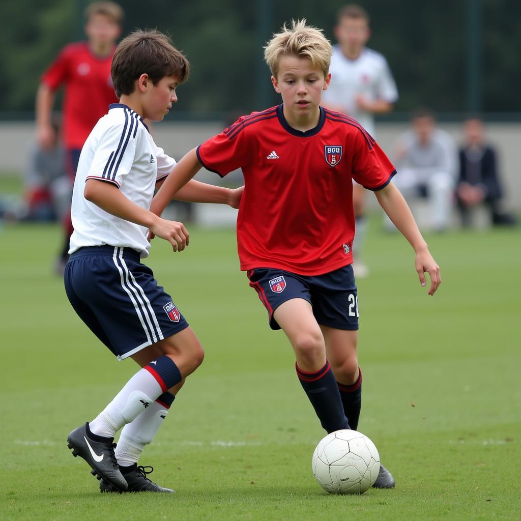 Erling Haaland playing for the Norway youth team