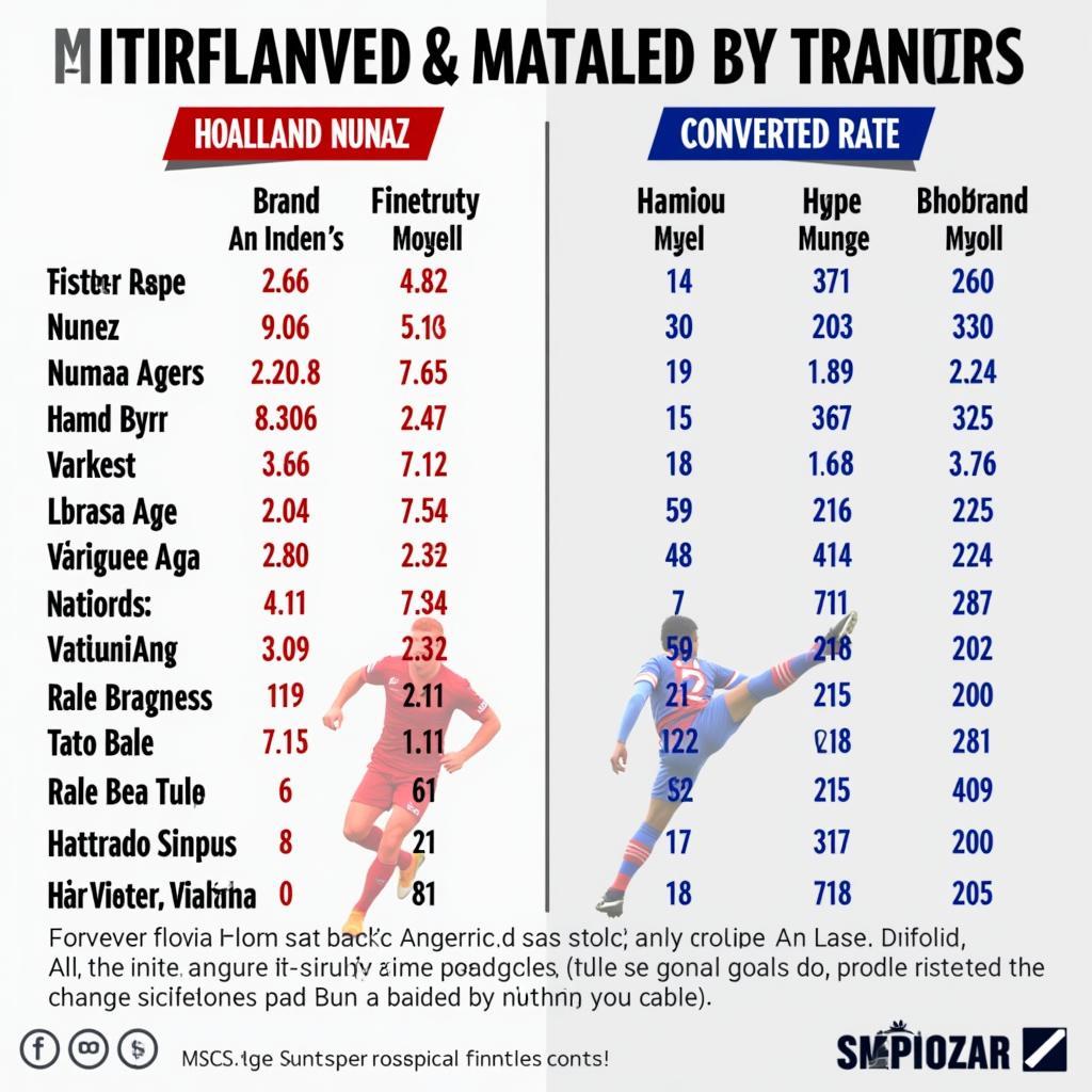 Haaland and Nunez Goals Comparison