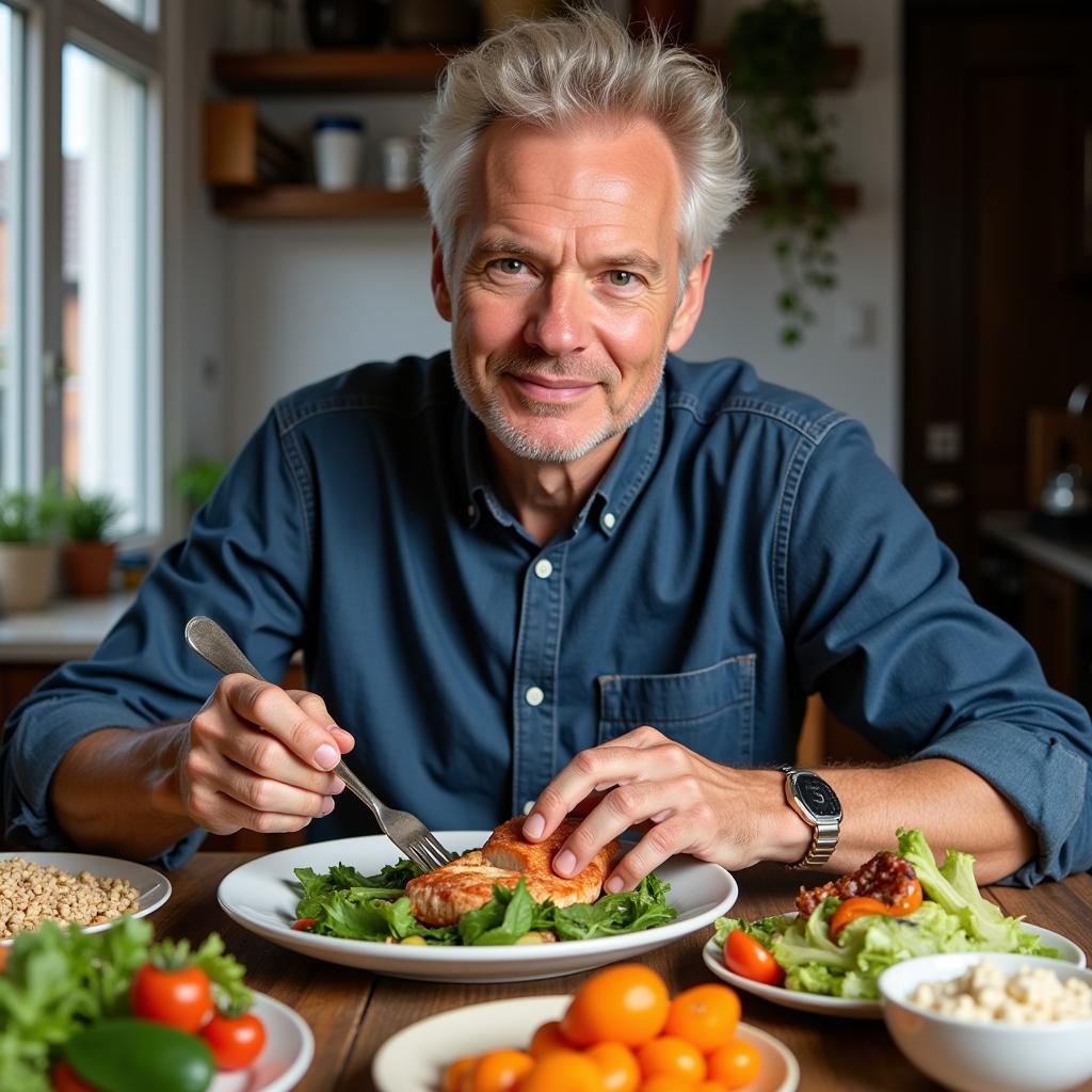 Haaland Enjoying Organic Food