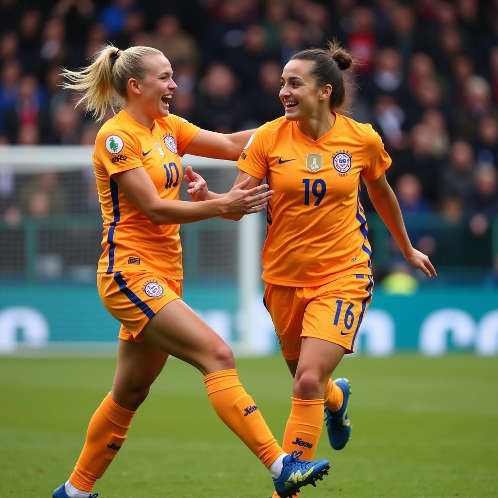 Haaland and Palmer celebrating a goal